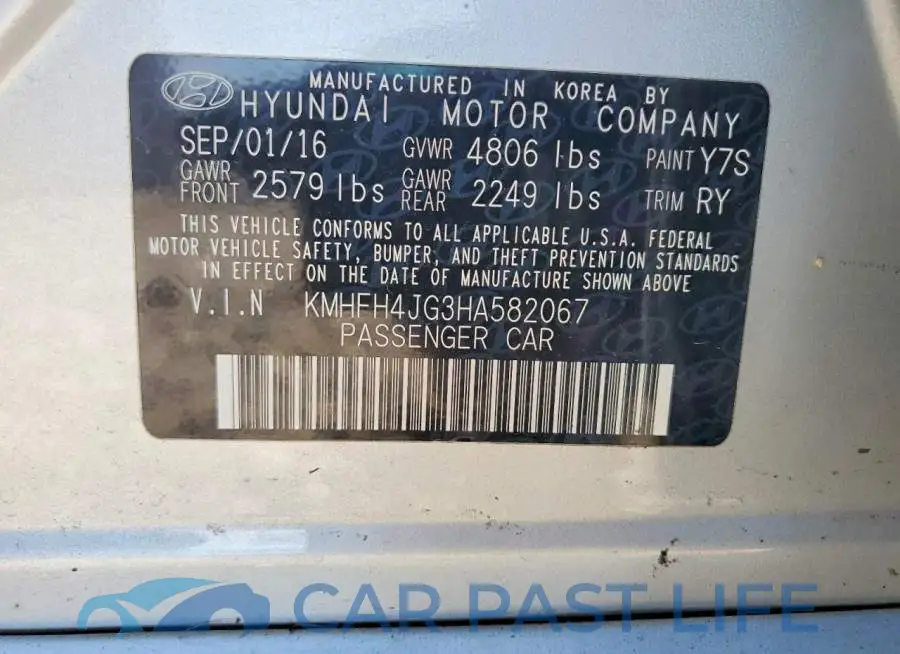 KMHFH4JG3HA582067# 12