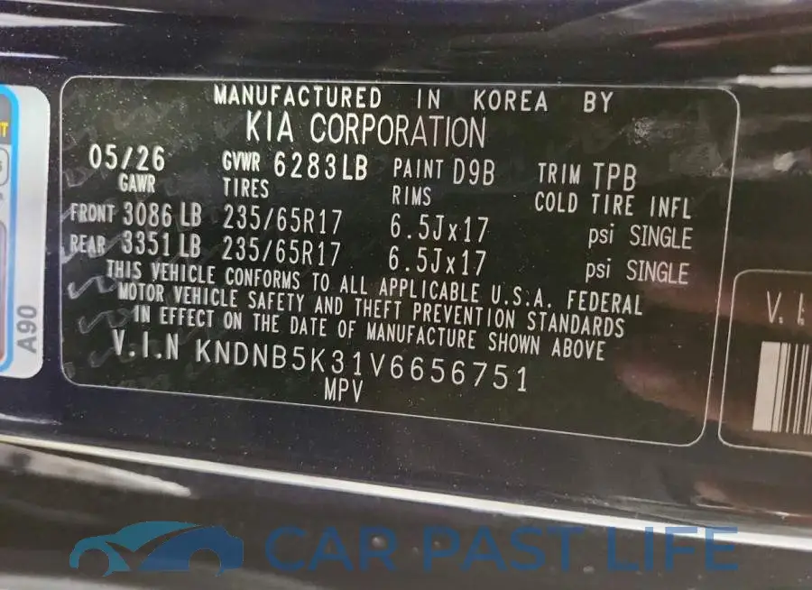 KNDNB5K31V6656751# 14