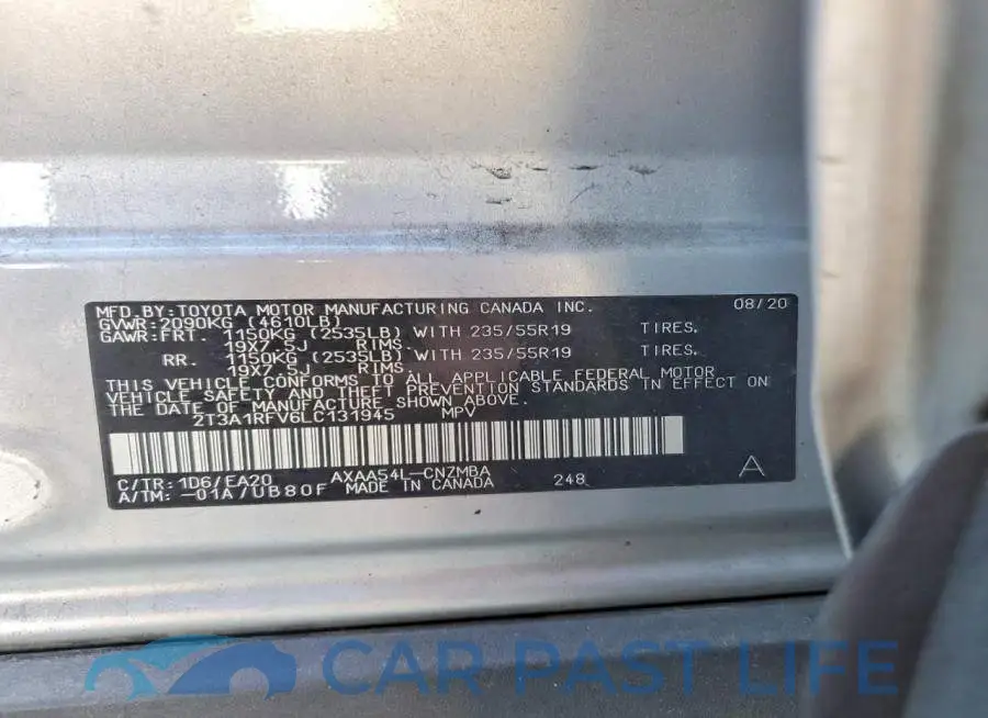 2T3A1RFV6LC131945# 13