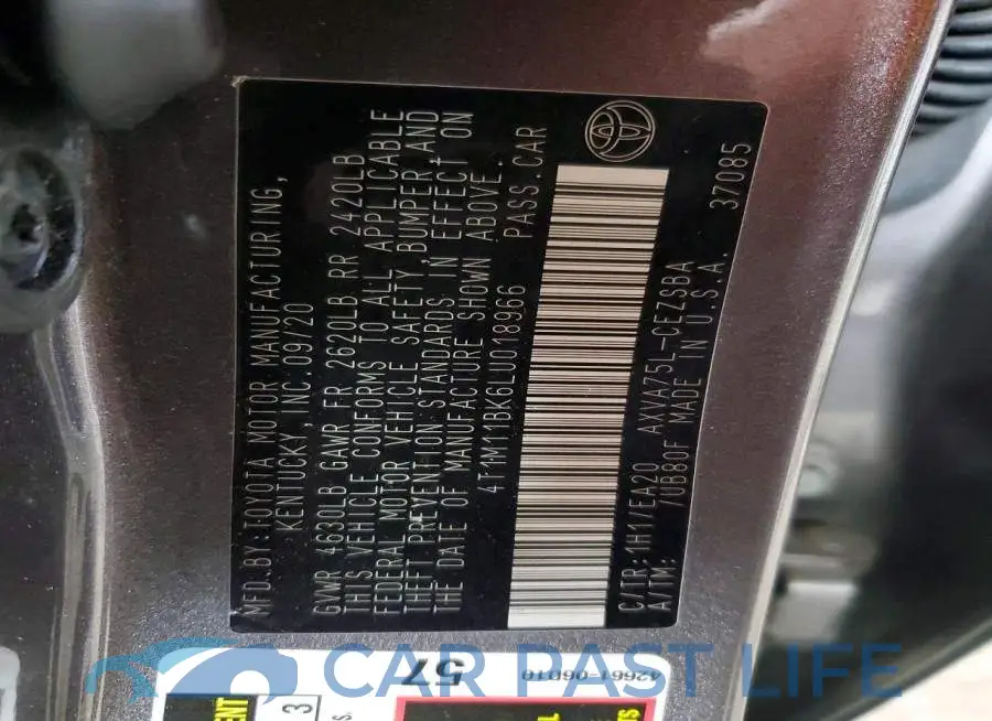 4T1M11BK6LU018966# 13