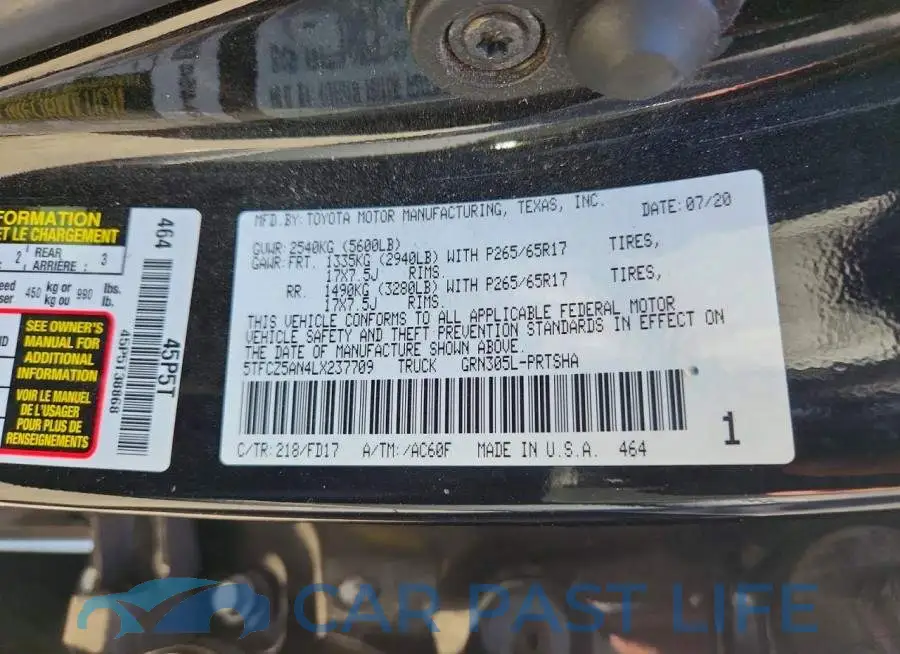 5TFCZ5AN4LX237709# 12