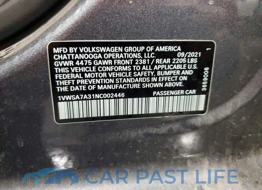 1VWSA7A31NC002446# 12