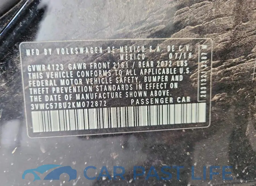 3VWC57BU2KM072872# 12