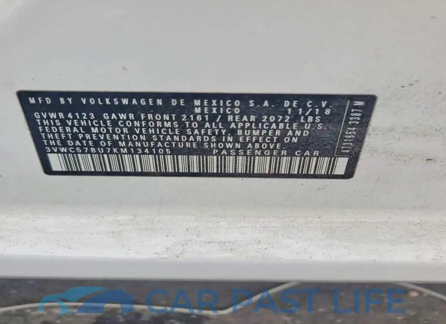 3VWC57BU7KM134105# 12