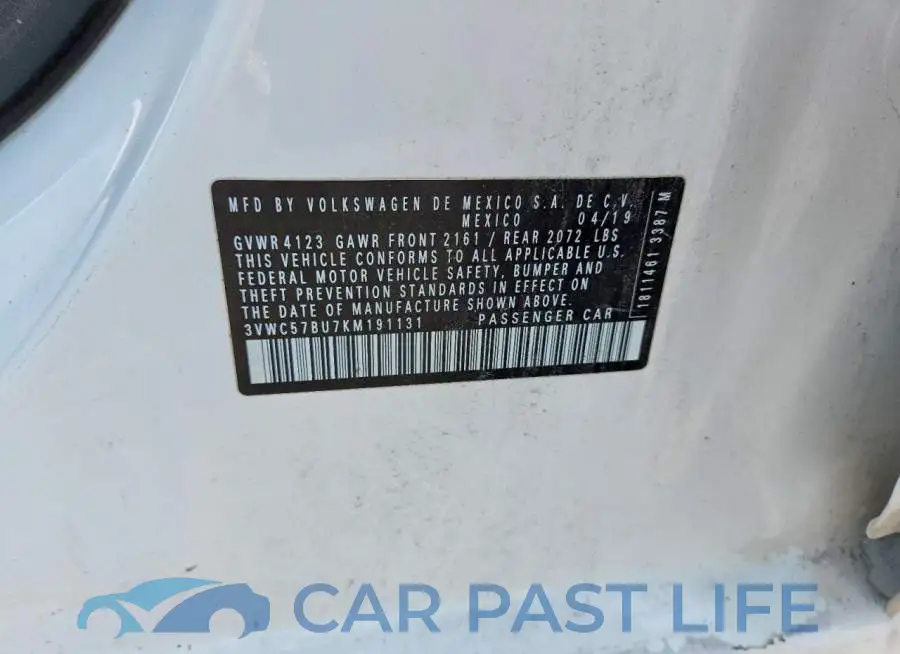 3VWC57BU7KM191131# 12