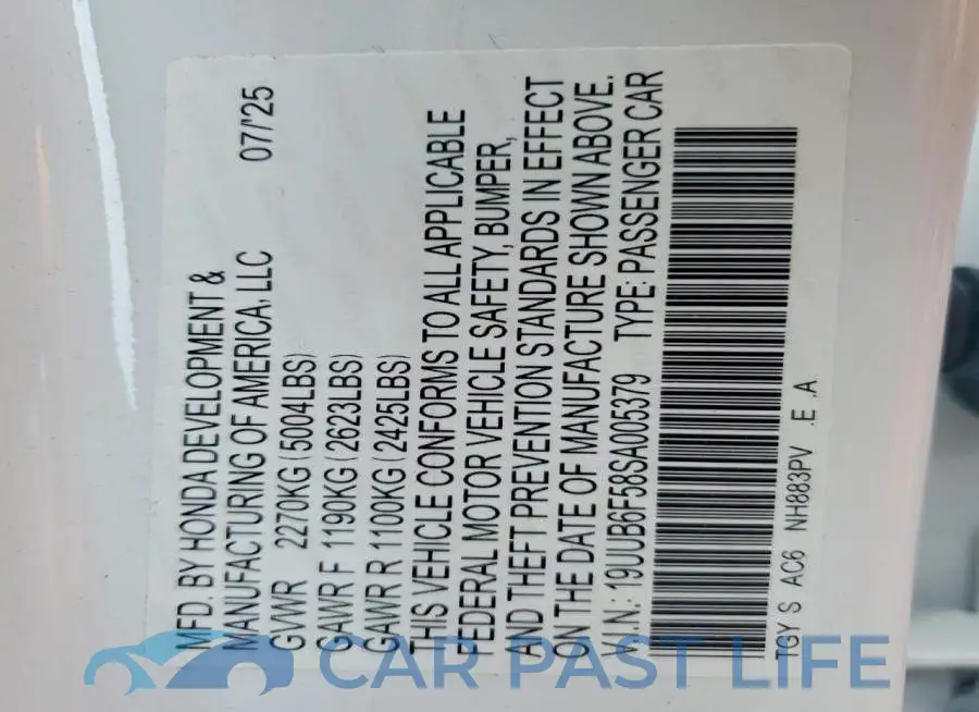 19UUB6F58SA005379# 12