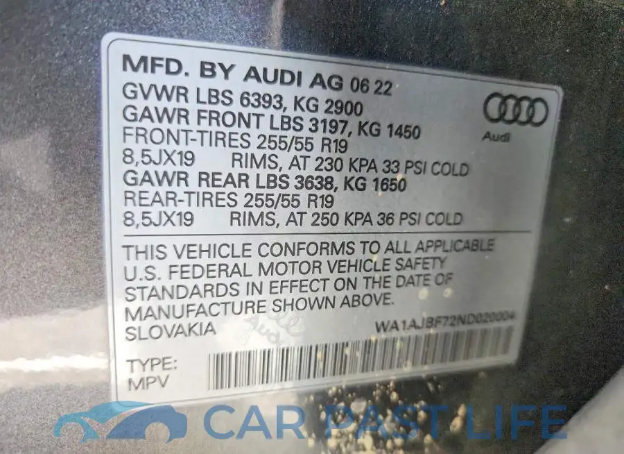 WA1AJBF72ND020004# 12