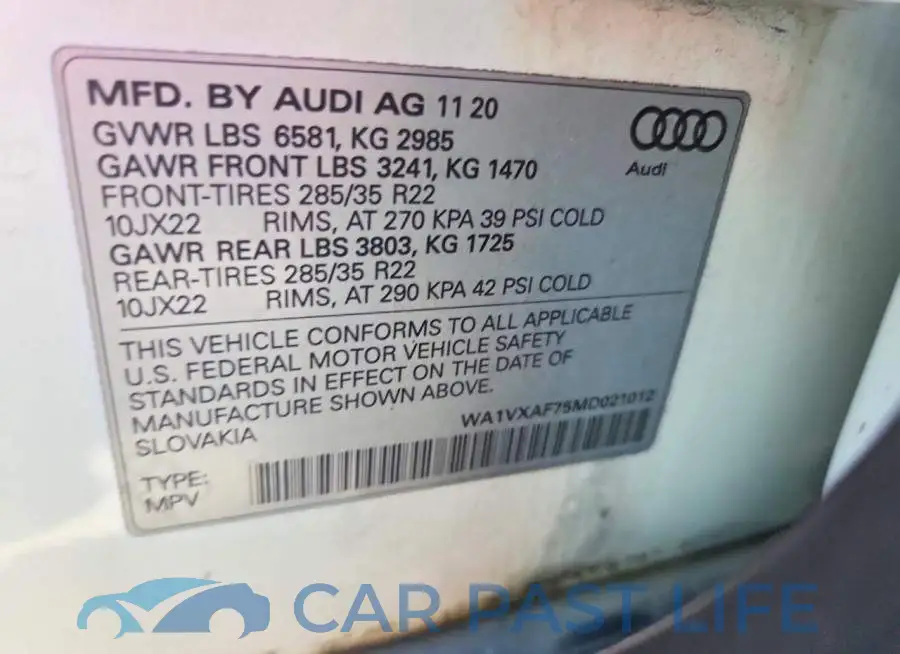 WA1VXAF75MD021012# 12
