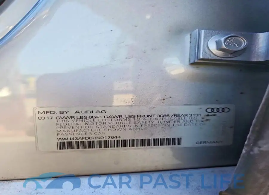 WAU43AFD0HN017644# 12