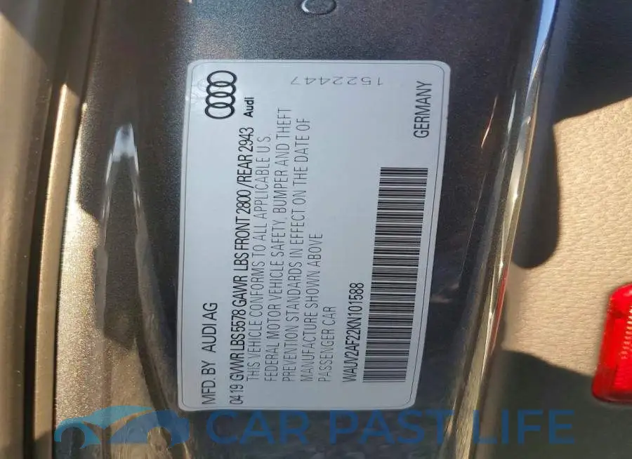 WAUV2AF22KN101588# 12