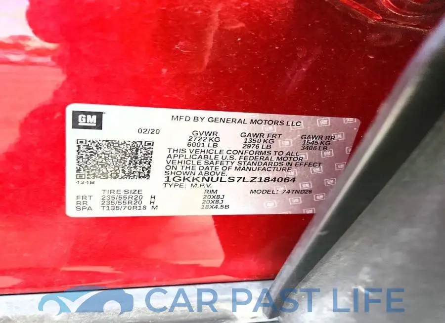 1GKKNULS7LZ184064# 12