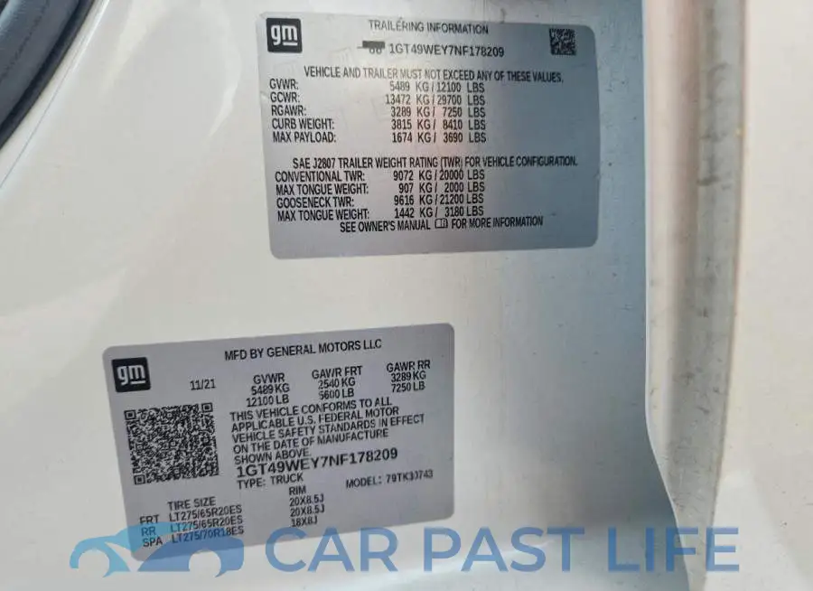 1GT49WEY7NF178209# 12