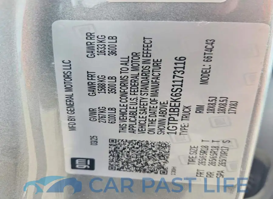 1GTP1BEK6S1173116# 12