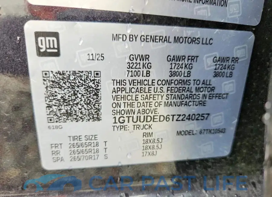 1GTUUDED6TZ240257# 12