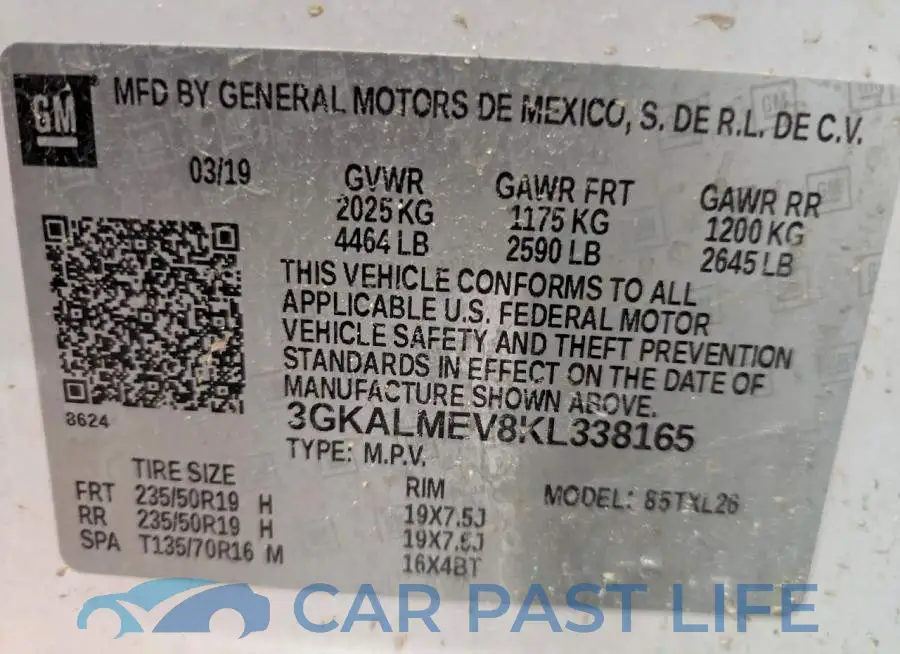 3GKALMEV8KL338165# 12