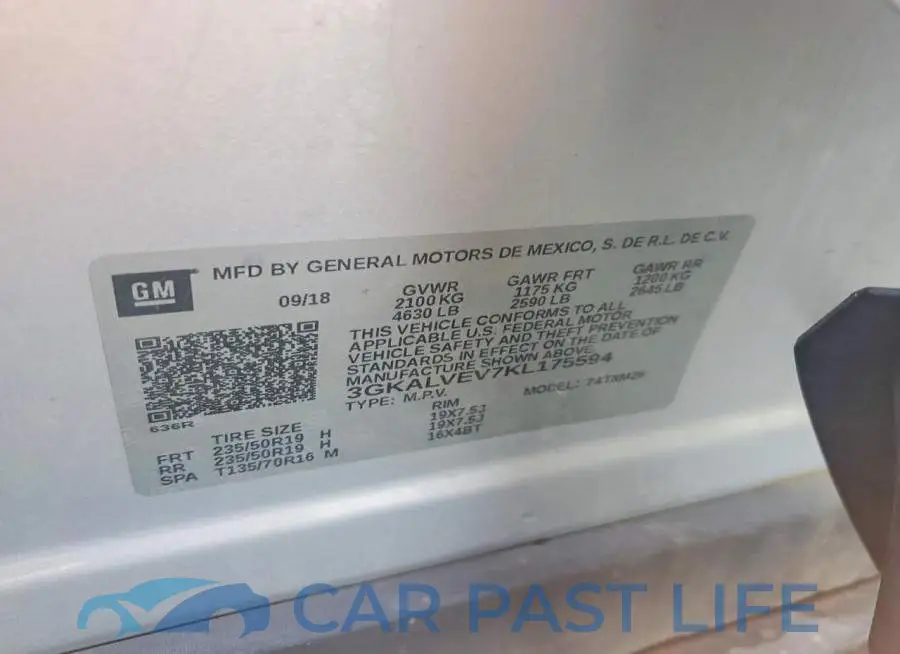 3GKALVEV7KL175594# 12
