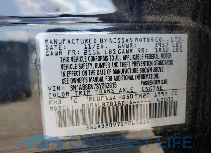 3N1AB8BV7SY263815# 12