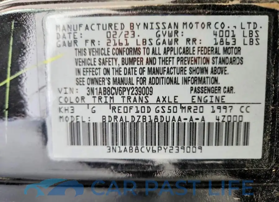 3N1AB8CV6PY239009# 12