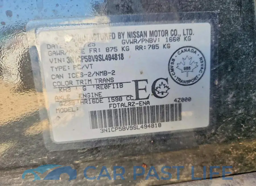 3N1CP5BV9SL494818# 12