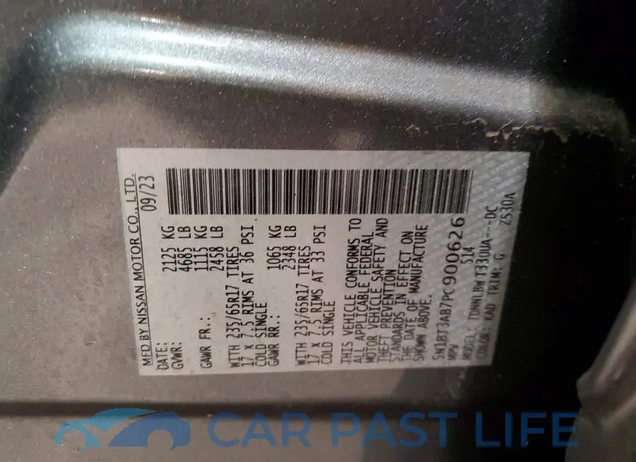 5N1BT3AB7PC900626# 12