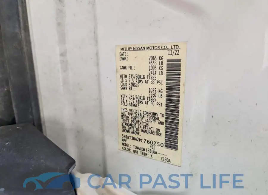 5N1BT3BA2PC760250# 13