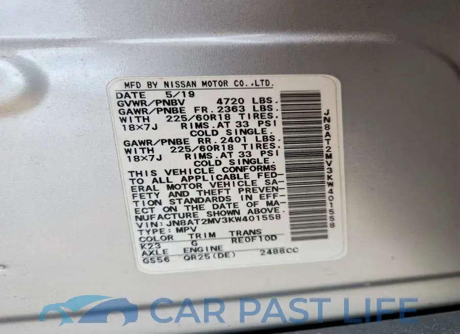 JN8AT2MV3KW401558# 13