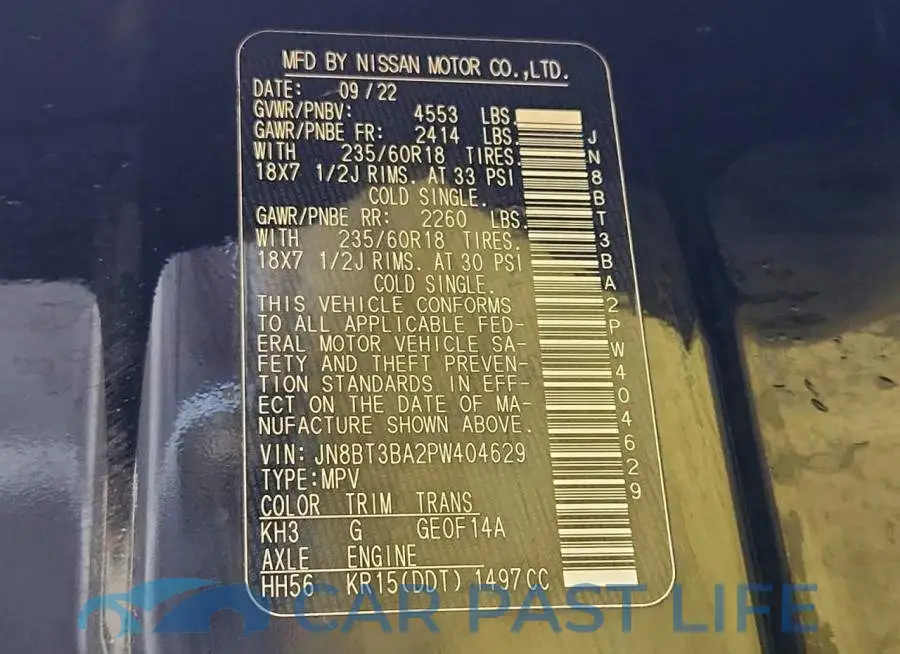 JN8BT3BA2PW404629# 14