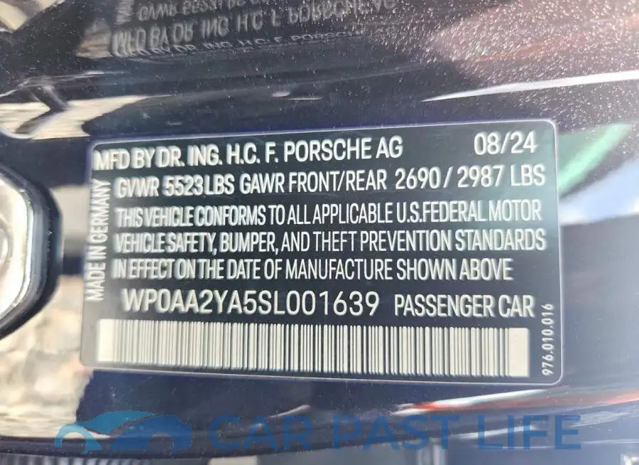 WP0AA2YA5SL001639# 14