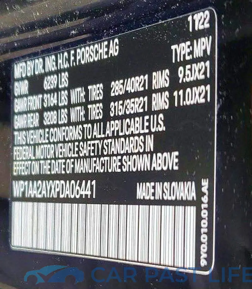 WP1AA2AYXPDA06441# 10