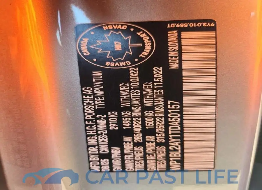 WP1BL2AY1TDA50157# 12