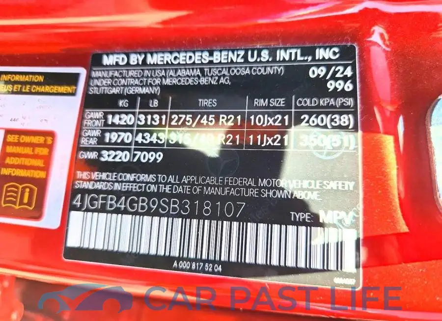4JGFB4GB9SB318107# 12