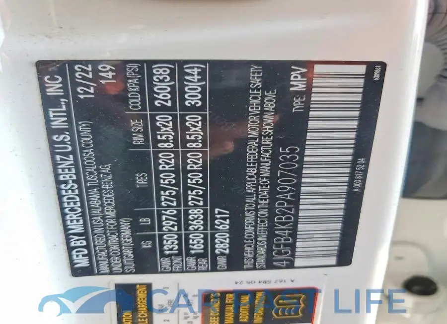 4JGFB4KB2PA907035# 14