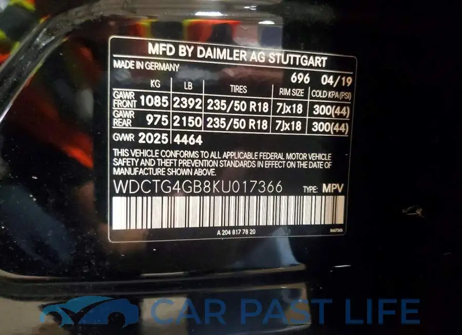 WDCTG4GB8KU017366# 13