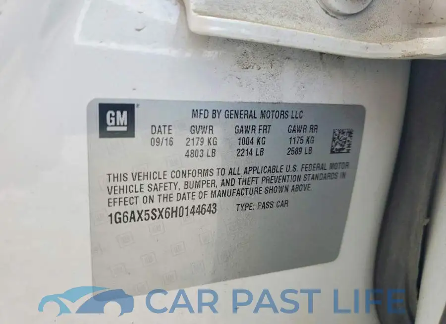 1G6AX5SX6H0144643# 12