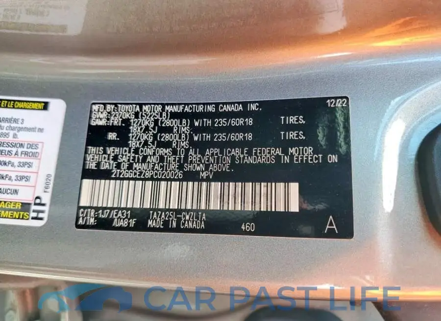 2T2GGCEZ8PC020026# 14