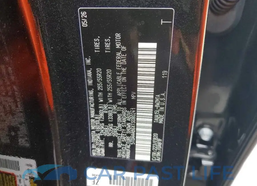 5TDAAAB6XTS080241# 13