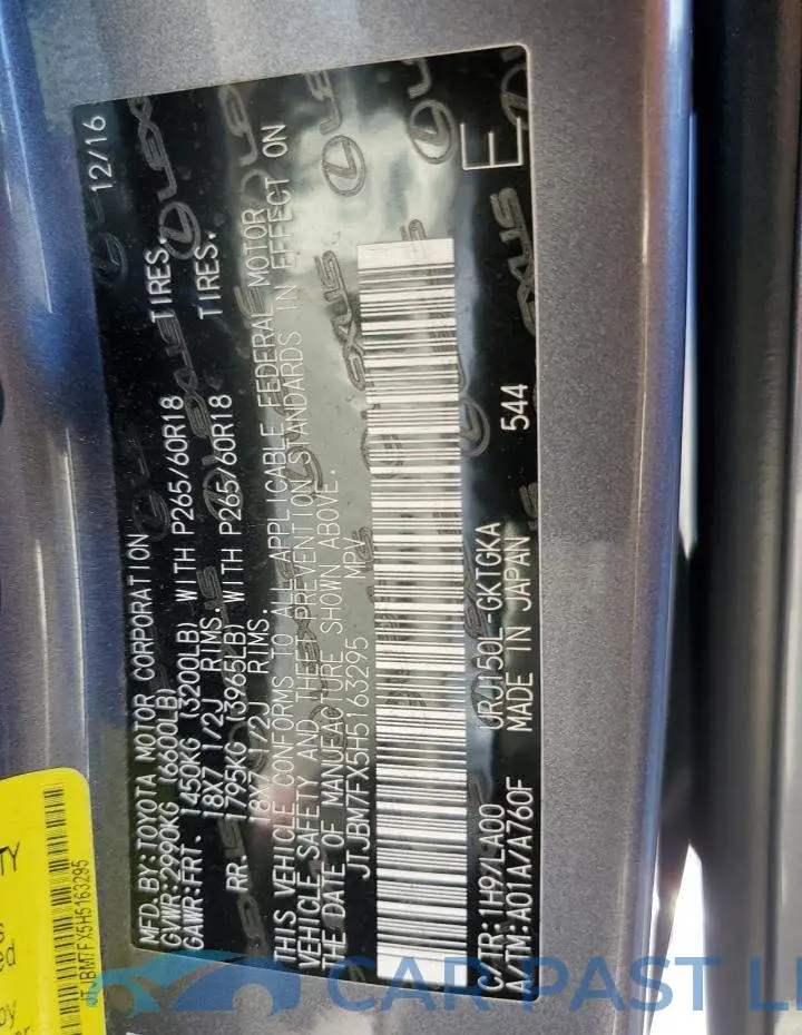 JTJBM7FX5H5163295# 13