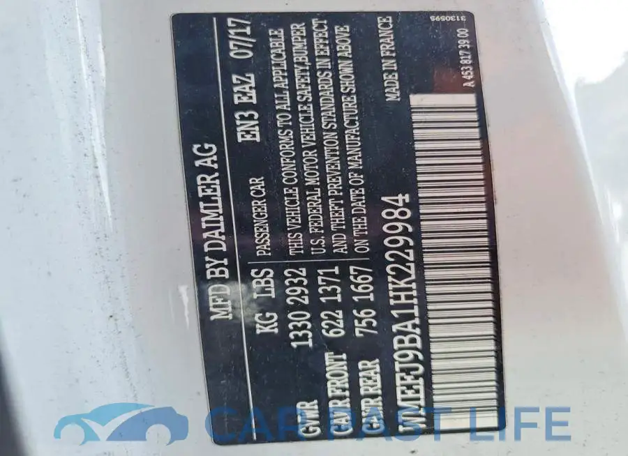 WMEFJ9BA1HK229984# 12