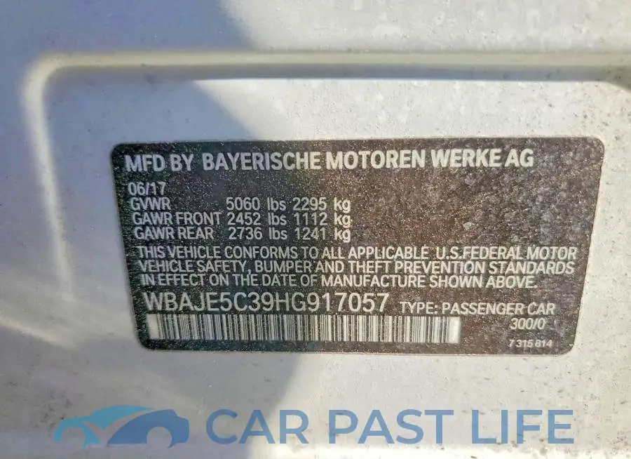 WBAJE5C39HG917057# 12