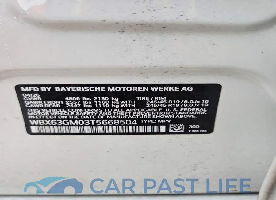WBX63GM03T5668504# 12