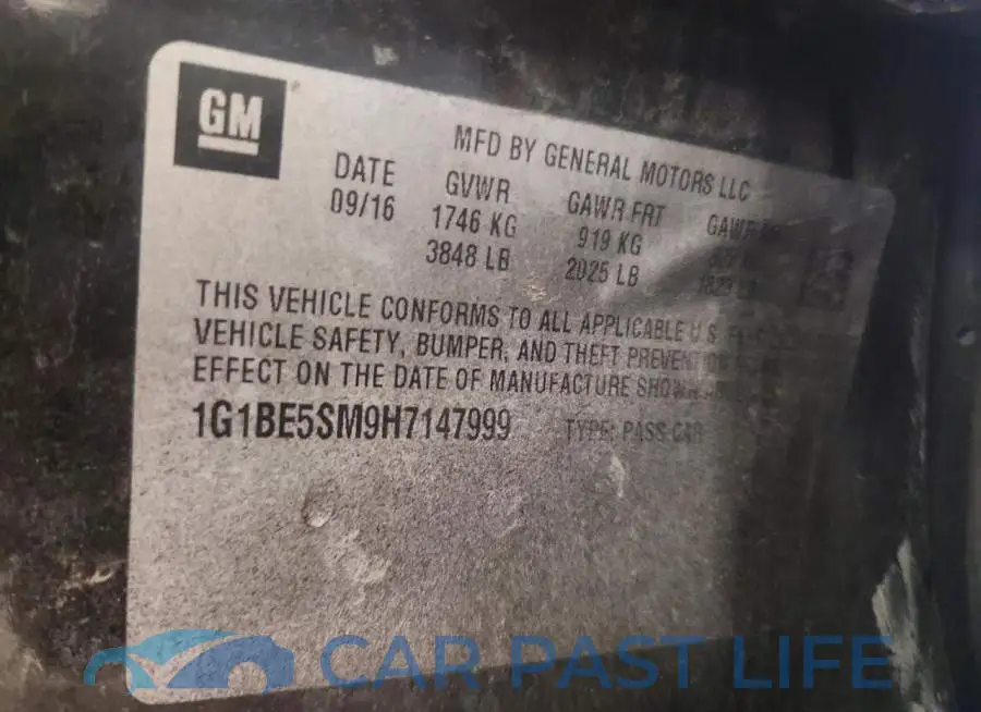 1G1BE5SM9H7147999# 12