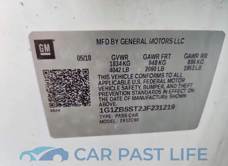 1G1ZB5ST2JF231219# 12