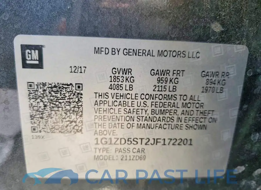 1G1ZD5ST2JF172201# 12