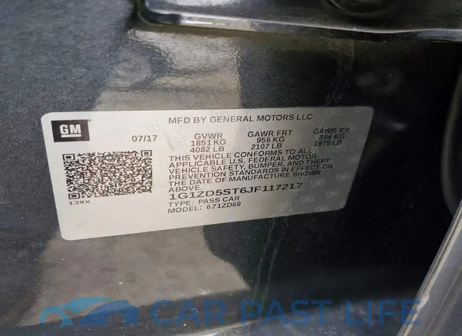 1G1ZD5ST6JF117217# 12