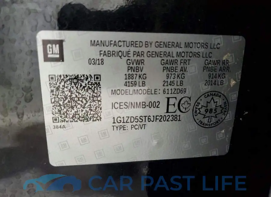 1G1ZD5ST6JF202381# 12