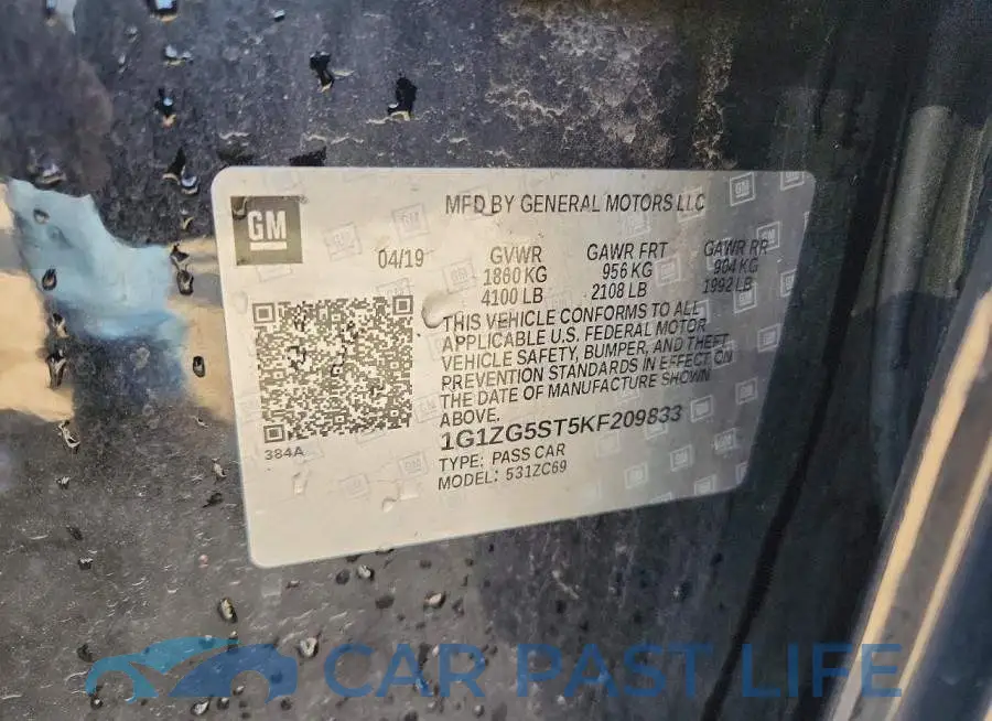 1G1ZG5ST5KF209833# 12