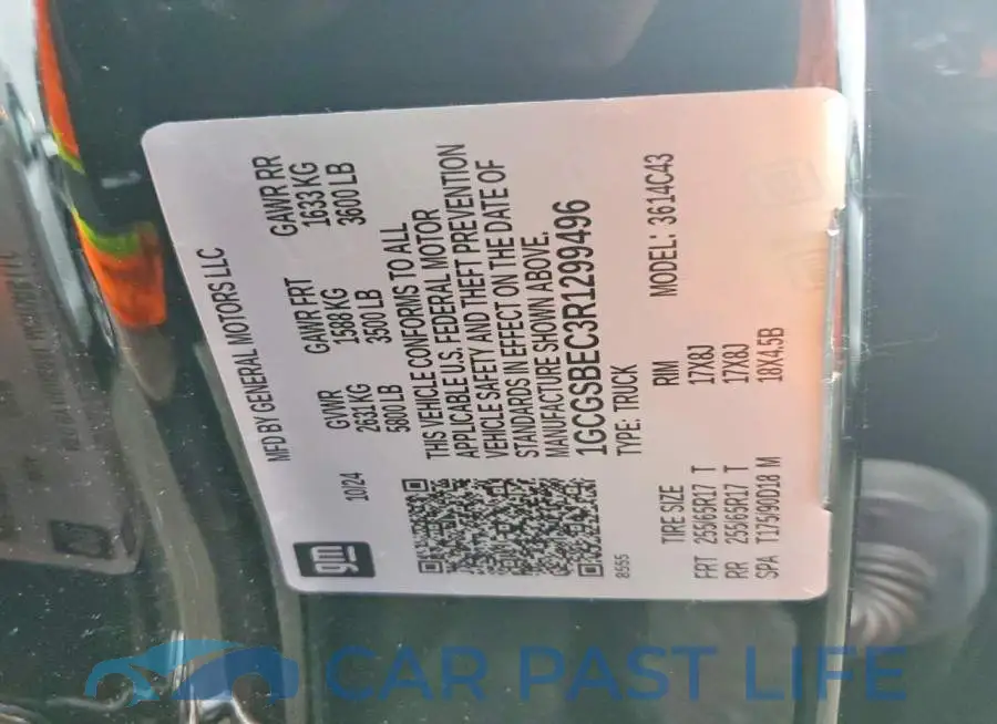 1GCGSBEC3R1299496# 12