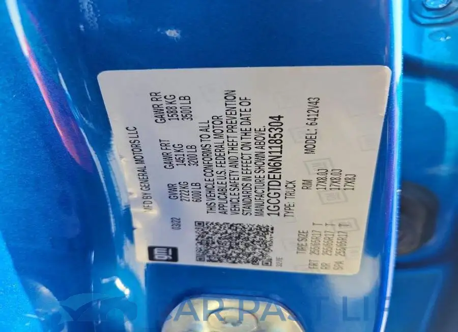 1GCGTDEN6N1185304# 12