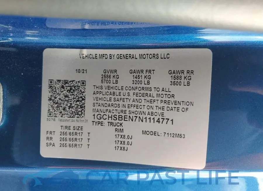 1GCHSBEN7N1114771# 12