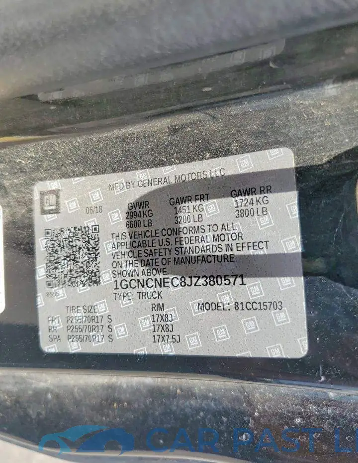 1GCNCNEC8JZ380571# 12